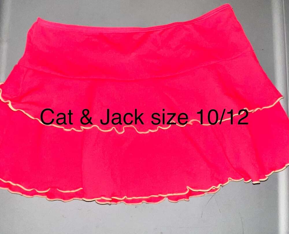 Cat & Jack Swim Skirt Size 10/12 Pink Ruffle